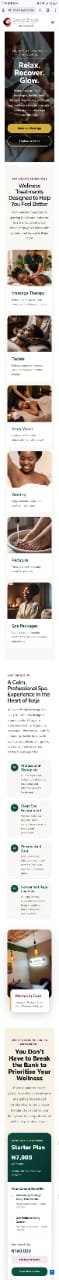 Mobile view of Sweet Brook Massage Spa website